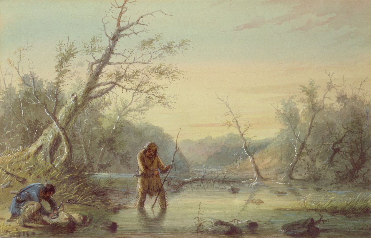 ट्रैपिंग बीवर, 1858 द्वारा अल्फ्रेड जैकब मिलर
