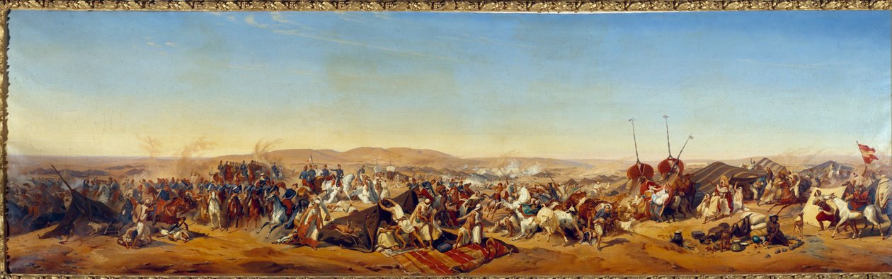 अल्जीरिया की विजय (1830-1847): "" अब्द अल कादर (अब्द-अल-कादर या इब्न मुही अल-दीन अल-हसानी) के स्मला (स्माला) पर कब्जा (1807-1883) तागुइन में औमले के ड्यूक द्वारा द्वारा अल्फ्रेड चार्ल्स फर्डिनेंड डिकेन