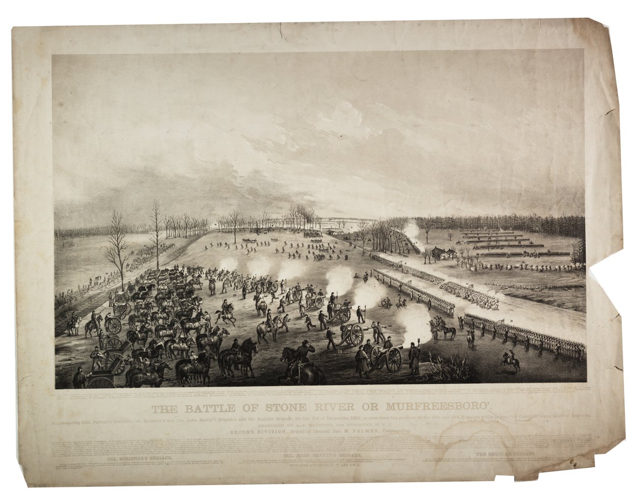 स्टोन नदी या मर्फ़्रीसबोरो की लड़ाई, 1863 द्वारा अल्फ्रेड ई। मैथ्यूज