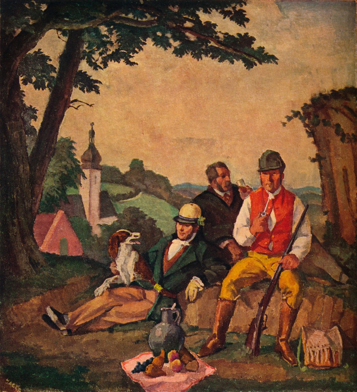 द हंटिंग पिकनिक, c1926 द्वारा अल्फ्रेड हेगेल