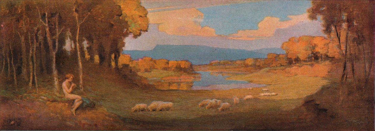 रोज़वुड पियानो के लिए सजावटी पैनल, c1900, 1903 द्वारा अल्फ्रेड हार्टले