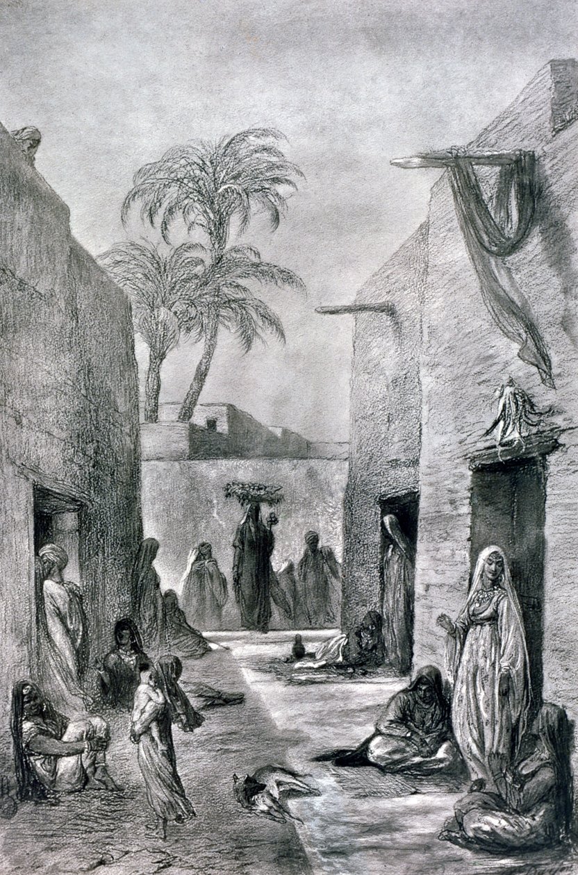 मिस्र की नाचने वाली लड़कियों की एक गली, मिस्र, 1872 द्वारा अल्फ्रेड हेनरी दार्जु