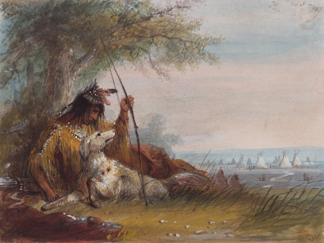 इंडियन रनर, c.1837 (कागज पर पेंसिल, वॉटरकलर और गौचे) द्वारा अल्फ्रेड जैकब मिलर