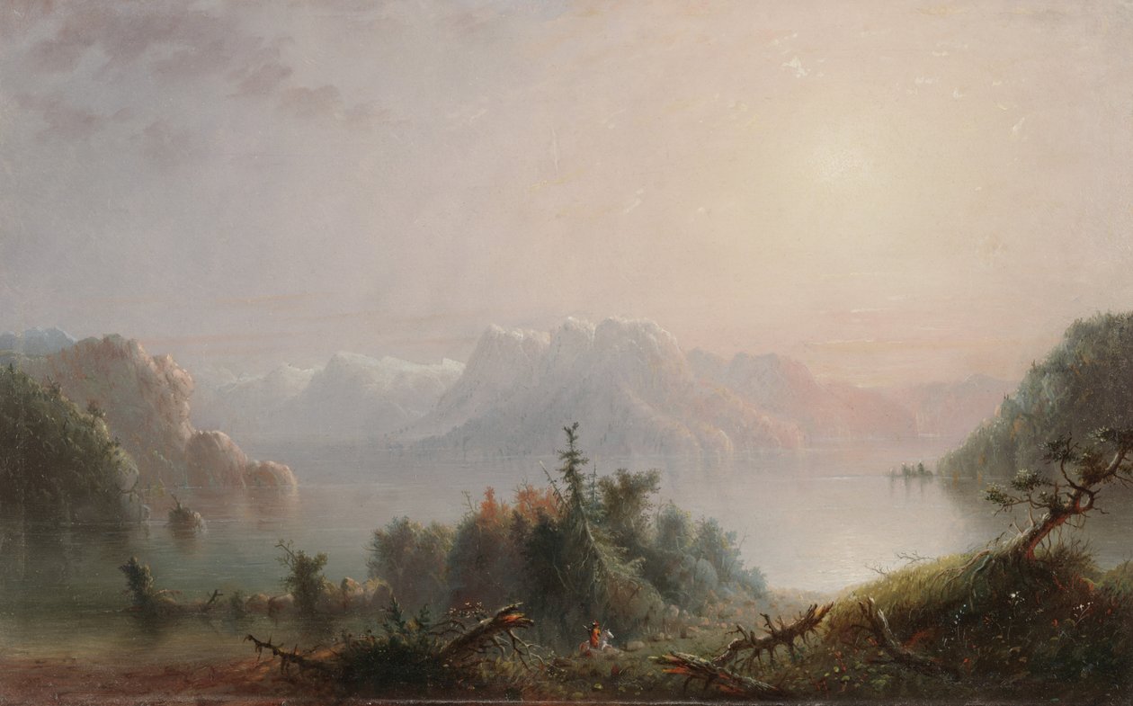 लेक लोन बॉशोम का विस्तार स्काई, c.1850 (पैनल पर तेल) से होता है द्वारा अल्फ्रेड जैकब मिलर