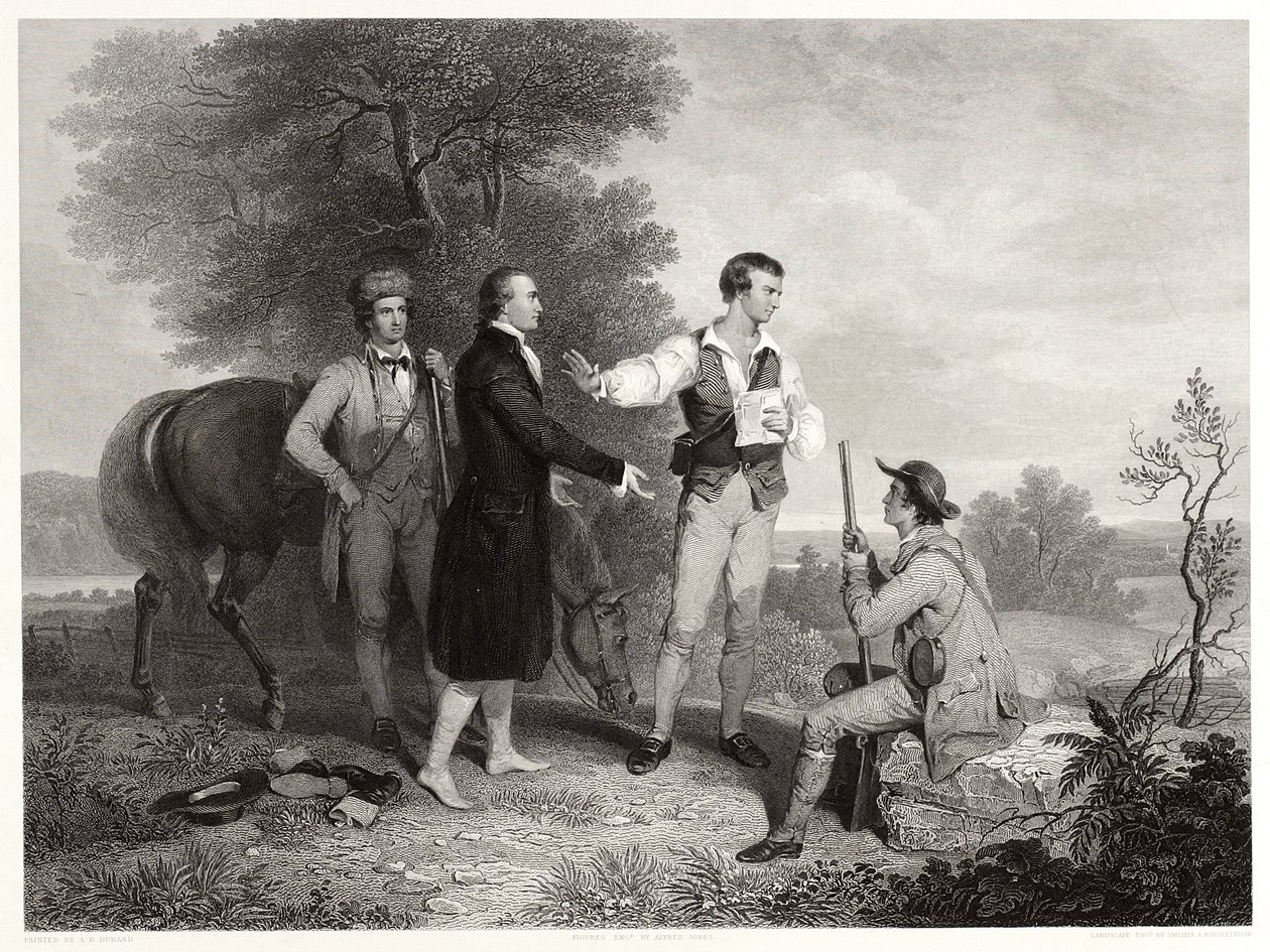 अशर बी। डूरंड के बाद मेजर आंद्रे का कब्जा, c.1846 (उत्कीर्णन) द्वारा अल्फ्रेड जोन्स