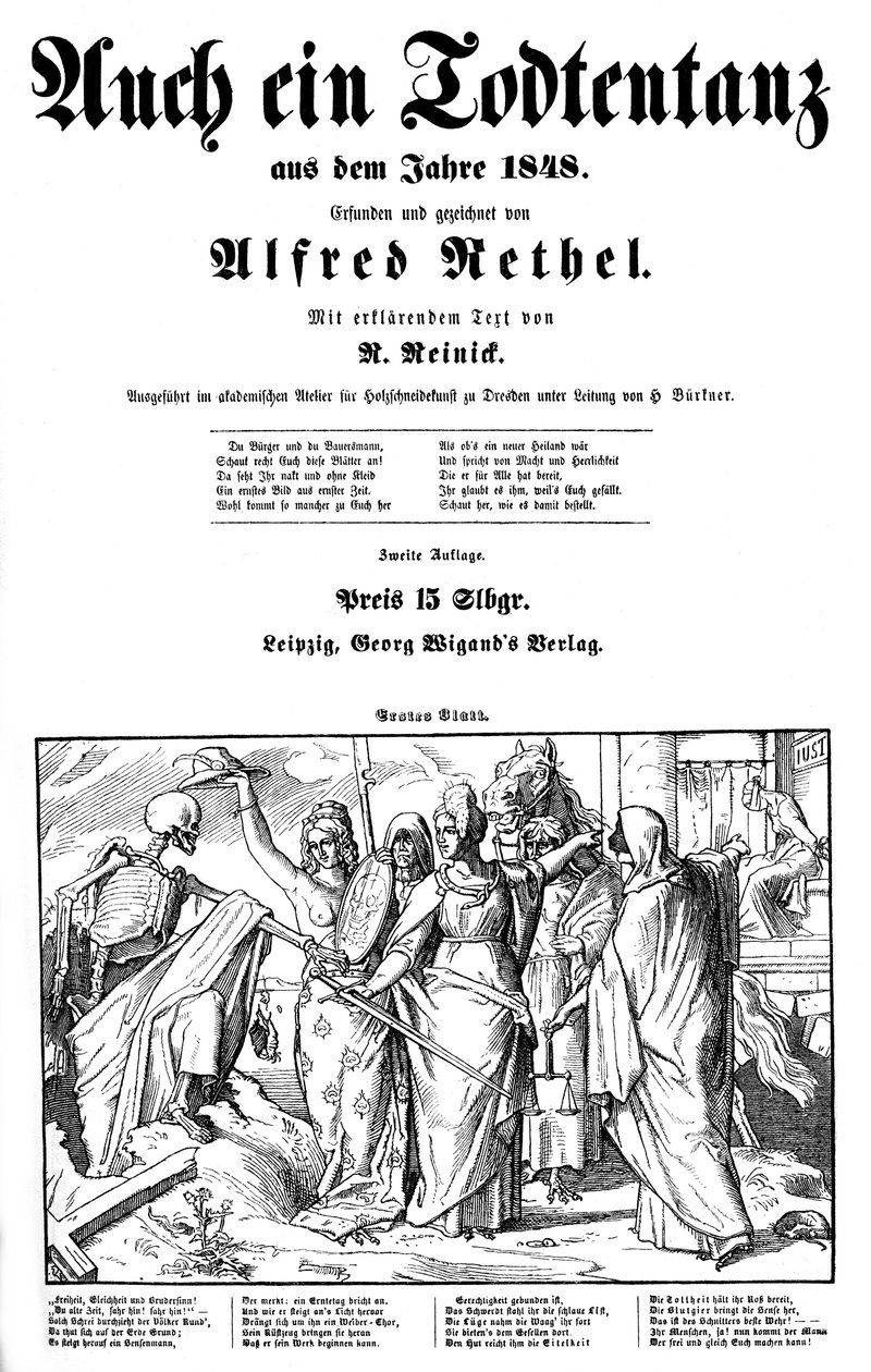 Totentanz 1848: मौत को पृथ्वी पर भेजा गया द्वारा अल्फ्रेड रिटेल