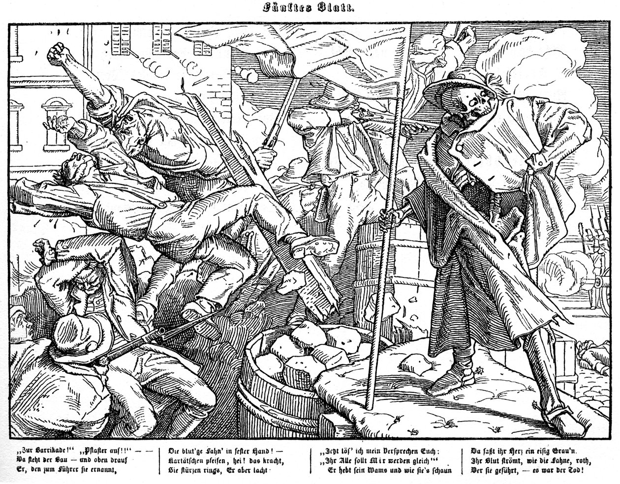 Totentanz 1848: मौत क्रांतिकारी नागरिकों की ओर ले जाती है द्वारा अल्फ्रेड रिटेल