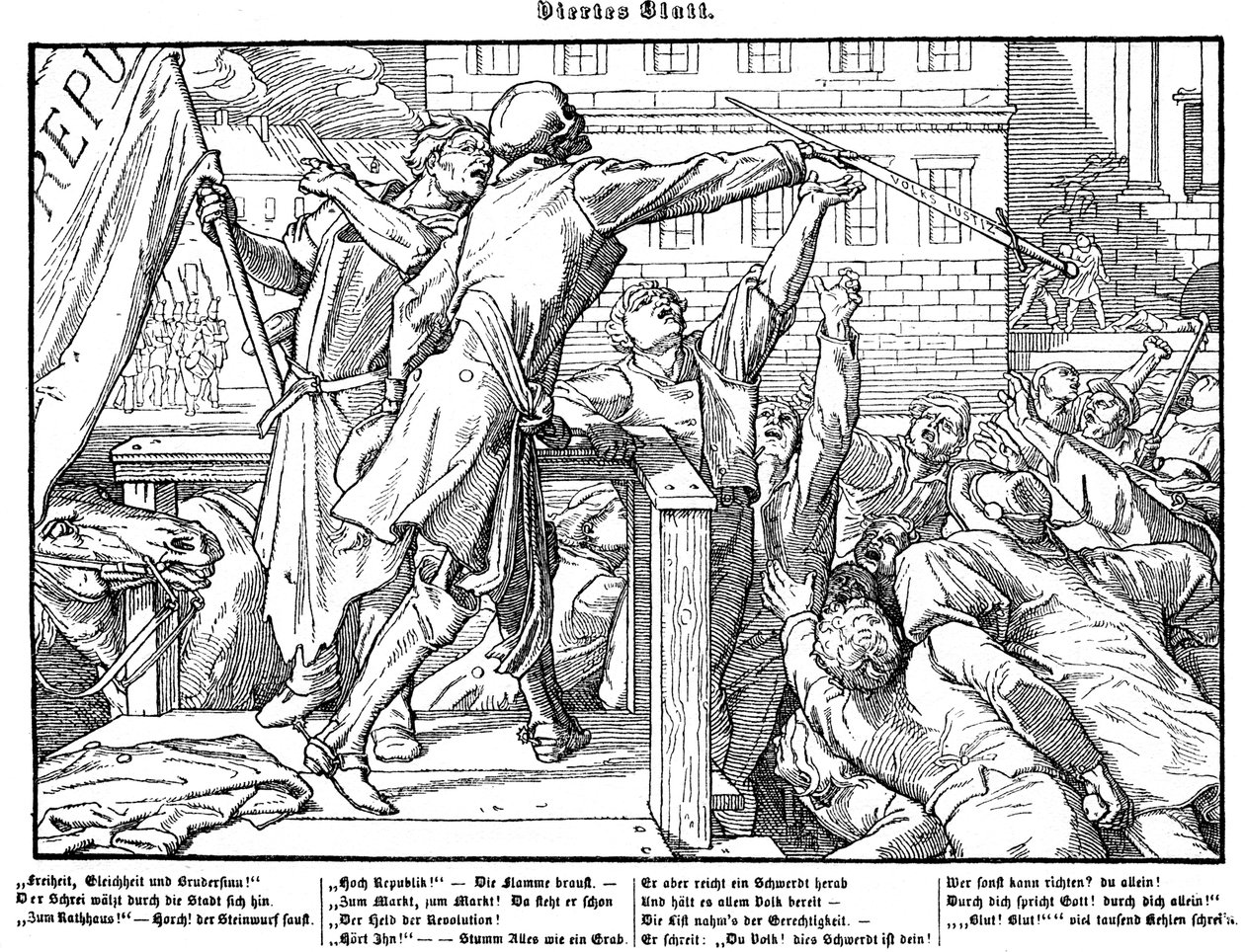 Totentanz 1848: मौत न्याय की तलवार पेश करती है द्वारा अल्फ्रेड रिटेल