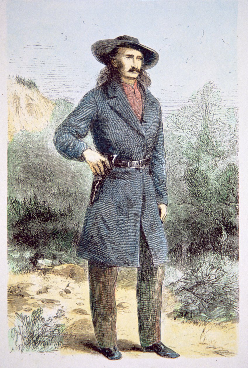 'वाइल्ड बिल' हिकॉक (1837-76) की पहली प्रकाशित तस्वीर 'हार्पर' पत्रिका में छपी, फरवरी 1867 (कलर लिथो) द्वारा अल्फ्रेड रूडोल्फ (बाद) वाउद