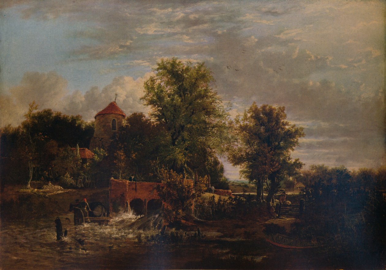 पश्चिमी नदी पर स्लूकी गेट, c1832 द्वारा अल्फ्रेड स्टैनार्ड