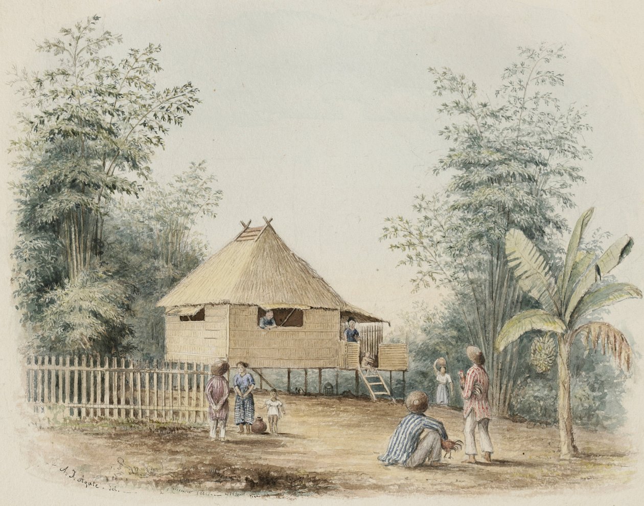 मनीला नियर हाउस, 1842 द्वारा अल्फ्रेड थॉमस अगेट