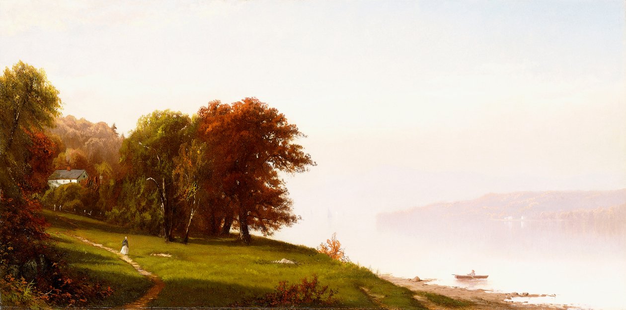 हडसन पर लैंडस्केप, c.1865 द्वारा अल्फ्रेड थॉम्पसन ब्रिचर