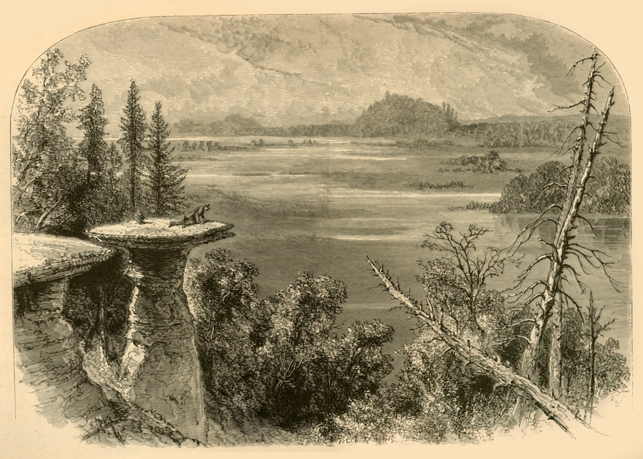 स्टैंड रॉक, विस्कॉन्सिन नदी पर, 1874। द्वारा अल्फ्रेड वाउड