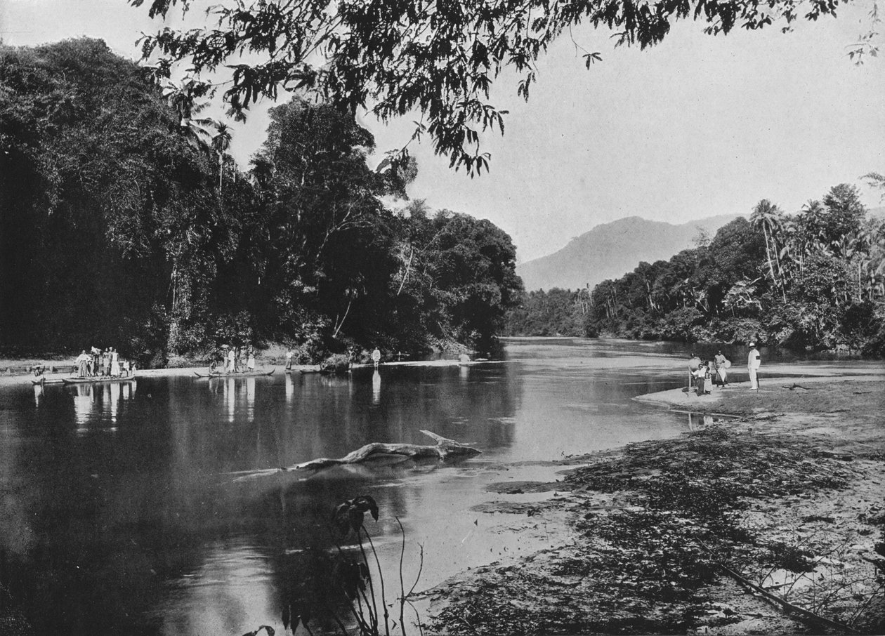 रत्नापुरा में नदी, c1890, 1910 द्वारा अल्फ्रेड विलियम अमैंडस प्लेट