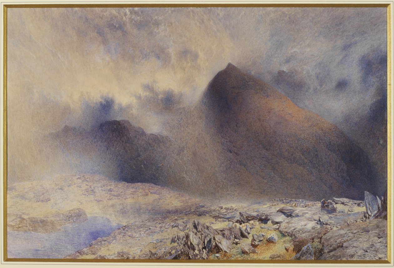 क्लियरिंग क्लाउड्स, 1857 के माध्यम से माउंट स्नोडन द्वारा अल्फ्रेड विलियम हंट