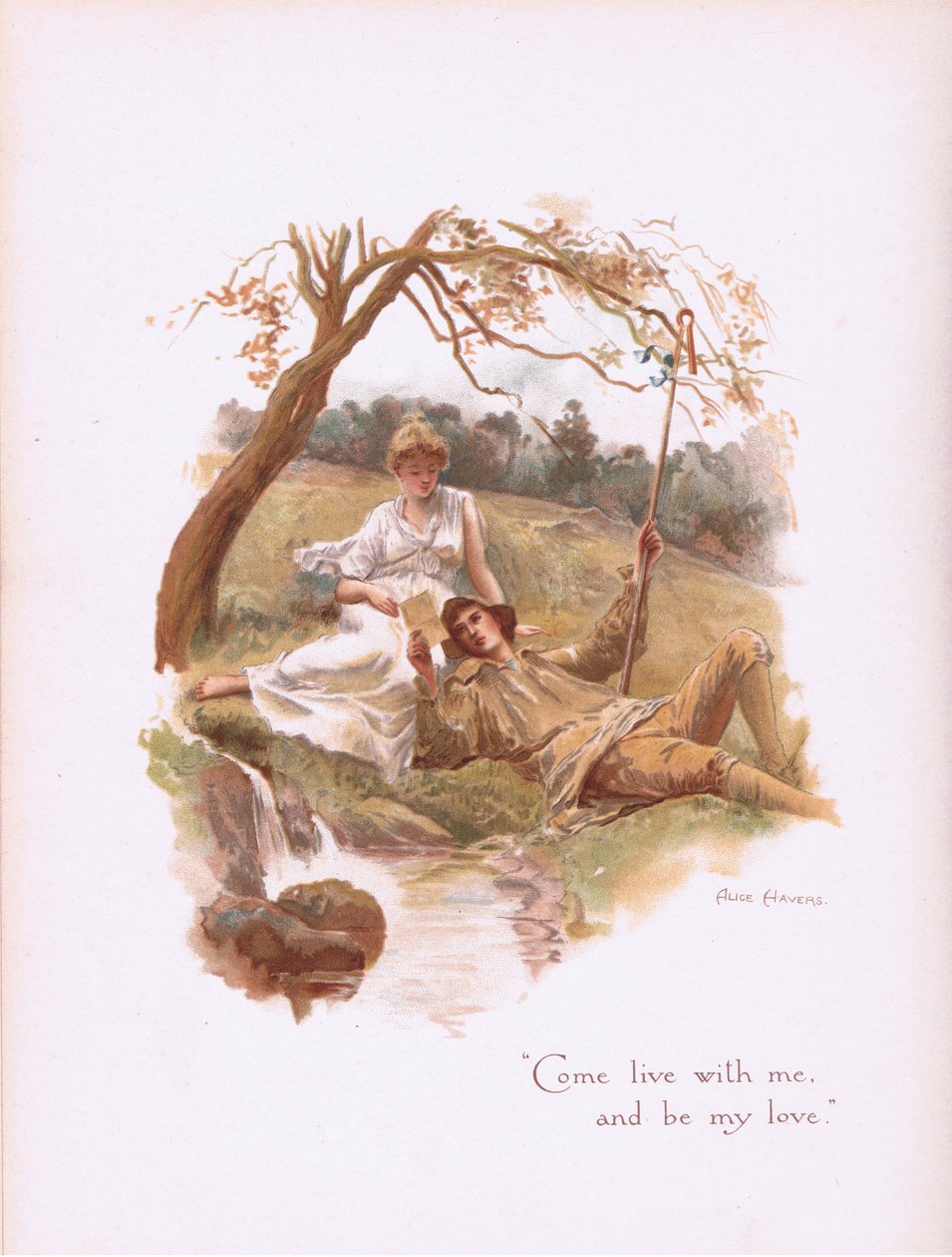 मेरे साथ आओ और मेरे प्यार से रहो, Hildesheimer & Faulkner, 1892 द्वारा लुप्त कुछ पुराने प्रेम गीतों से द्वारा ऐलिस हैवर