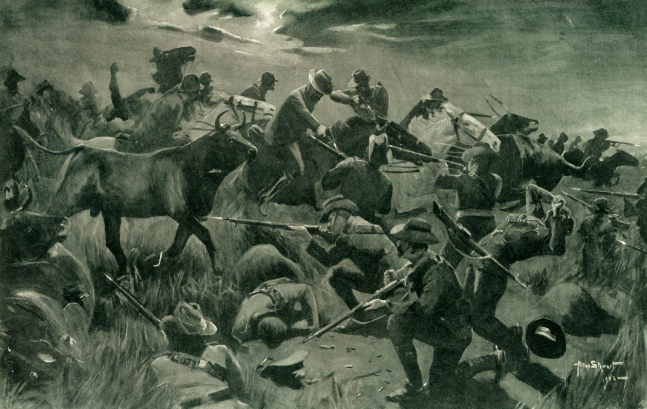 25 फरवरी, 1902, 1902 को होल्स्प्रूट में न्यूज़ीलैंडर्स द्वारा शानदार रक्षा। द्वारा एलन स्टीवर्ट