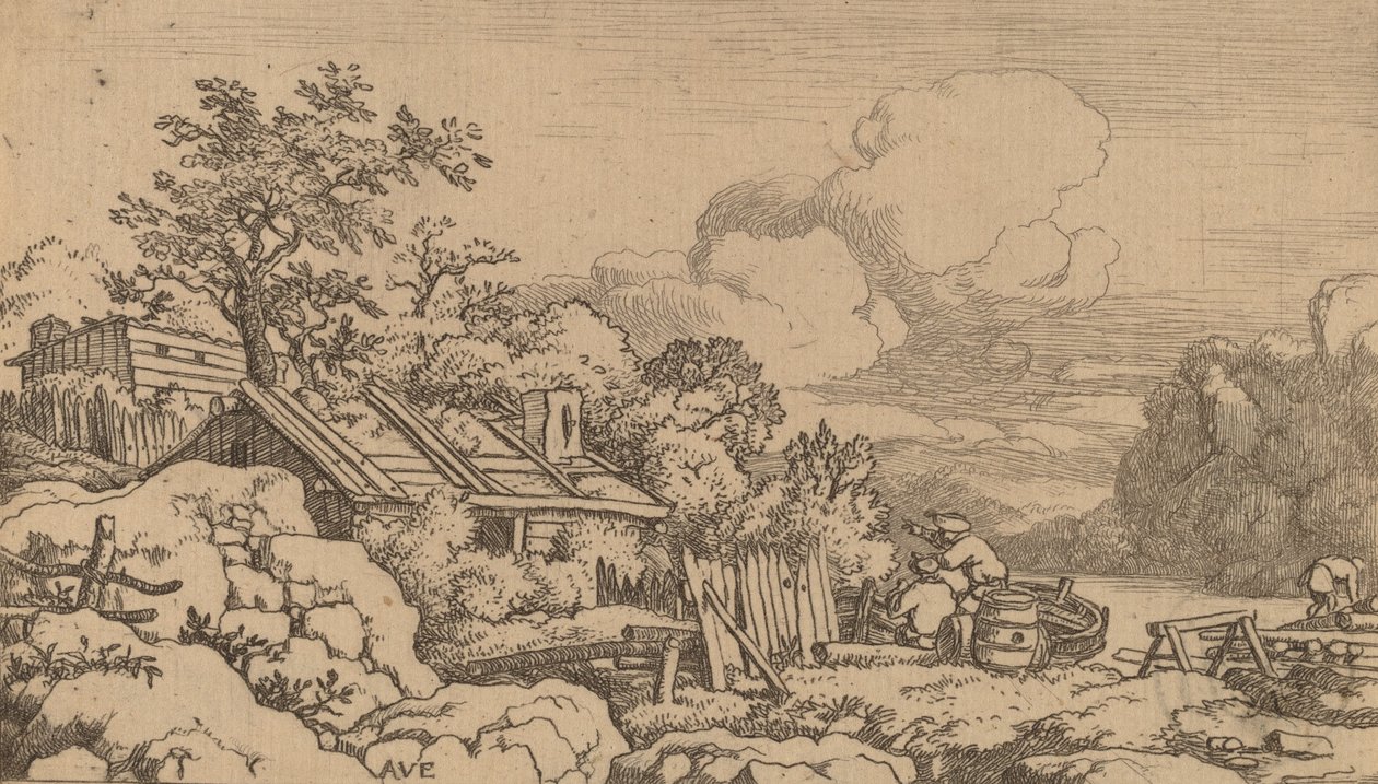 बढ़ई की झोपड़ी, शायद सी। 16451656. द्वारा एलर्ट वैन एवरडिंगन