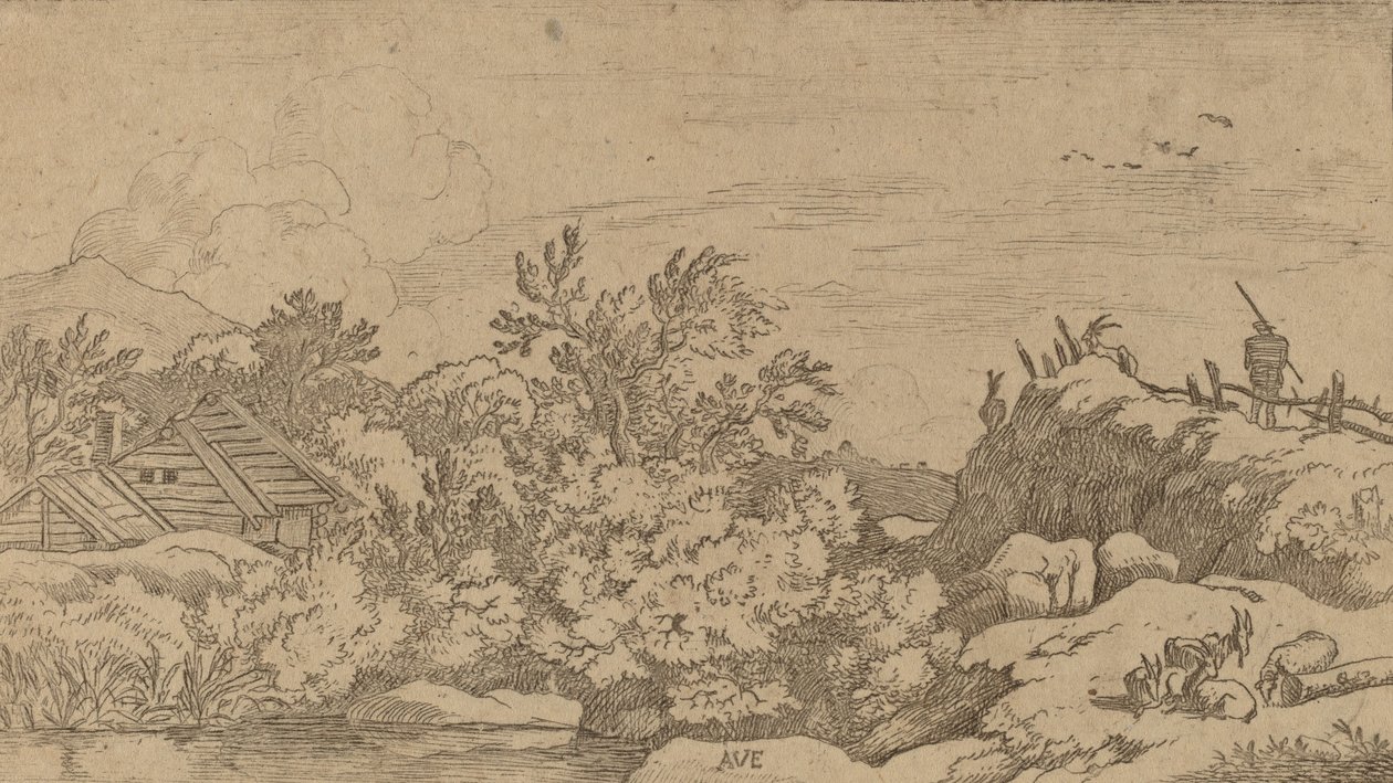 एक पहाड़ी पर बकरी का झुंड, शायद c. 16451656. द्वारा एलर्ट वैन एवरडिंगन
