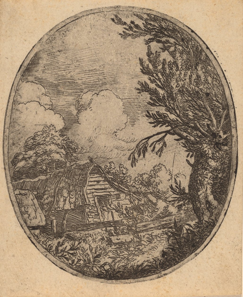 पेड़ों के बीच हैमलेट, शायद c. 16451656. द्वारा एलर्ट वैन एवरडिंगन