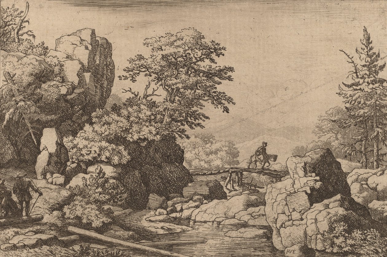 हॉर्समैन ऑन ए ब्रिज, शायद c. 16451656. द्वारा एलर्ट वैन एवरडिंगन