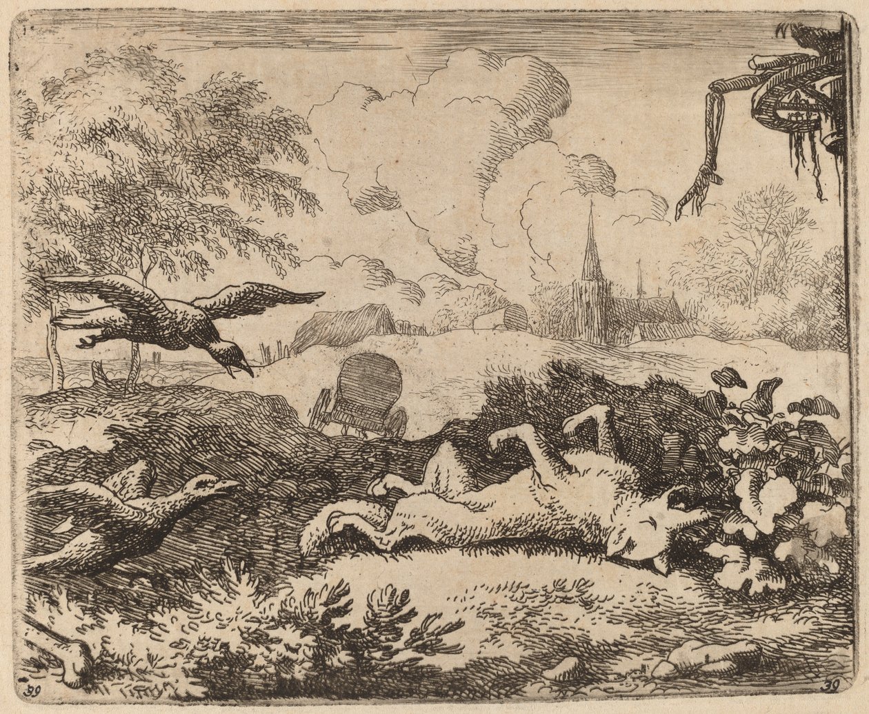 रेनार्ड एंड द कौवे, शायद c. 16451656. द्वारा एलर्ट वैन एवरडिंगन