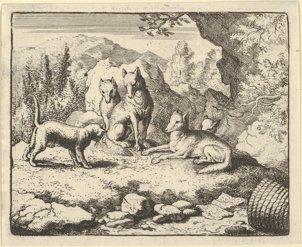 ट्रिब्यूनल के समक्ष पेश होने के लिए बिल्ली ने रेनार्ड को बुलाया, 1650-75। द्वारा एलर्ट वैन एवरडिंगन