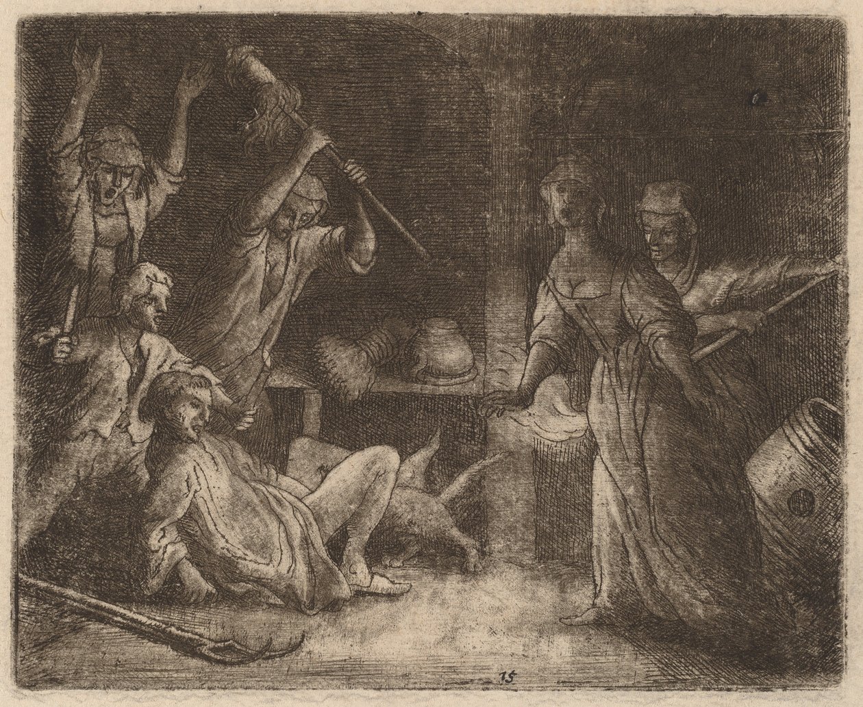 द कैट ट्रैप्ड एंड बीटन, शायद c. 16451656. द्वारा एलर्ट वैन एवरडिंगन