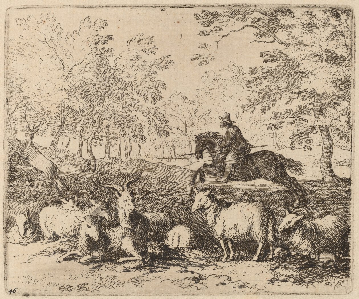 हरिण का पीछा करने के लिए मजबूर घोड़ा, शायद c. 16451656. द्वारा एलर्ट वैन एवरडिंगन