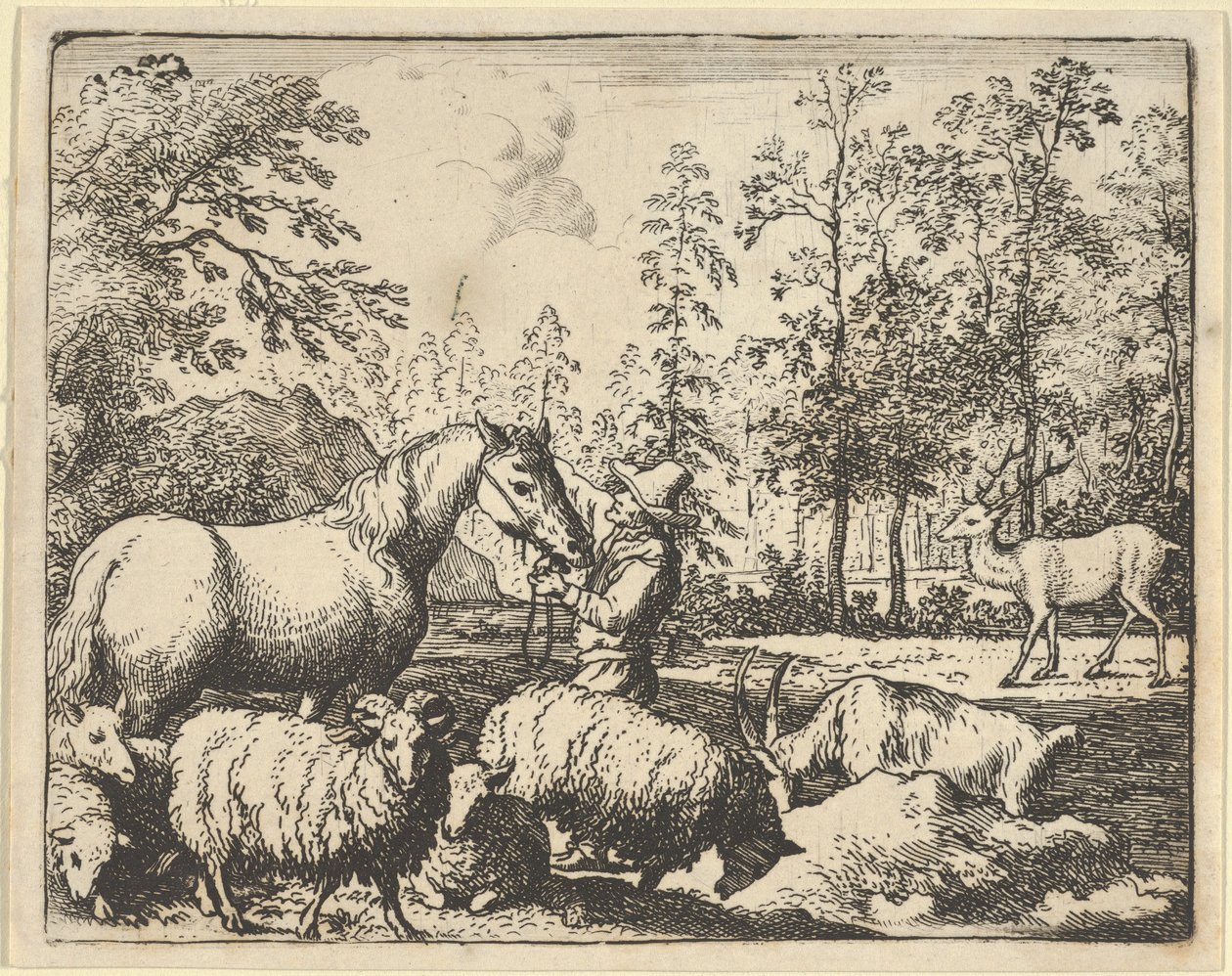 द स्टोरी ऑफ़ द हॉर्स हू वांट्स रिवेंज ऑन द स्टैग, 1650-75। द्वारा एलर्ट वैन एवरडिंगन