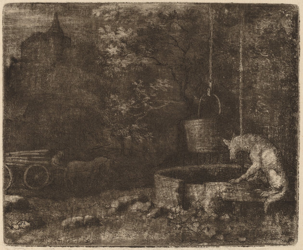 वुल्फ एंड द वेल, शायद c. 16451656. द्वारा एलर्ट वैन एवरडिंगन