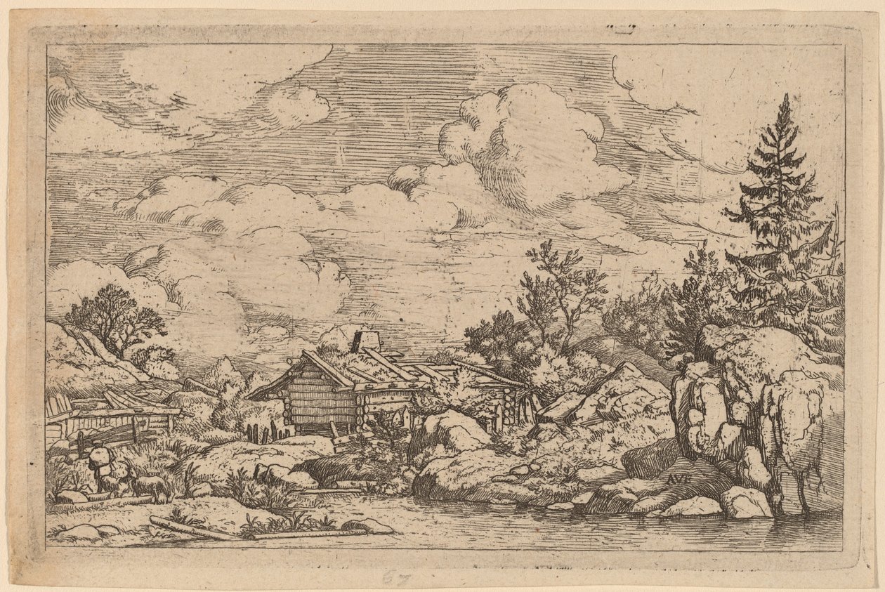 नदी पर तीन बकरियां, शायद c. 16451656. द्वारा एलर्ट वैन एवरडिंगन