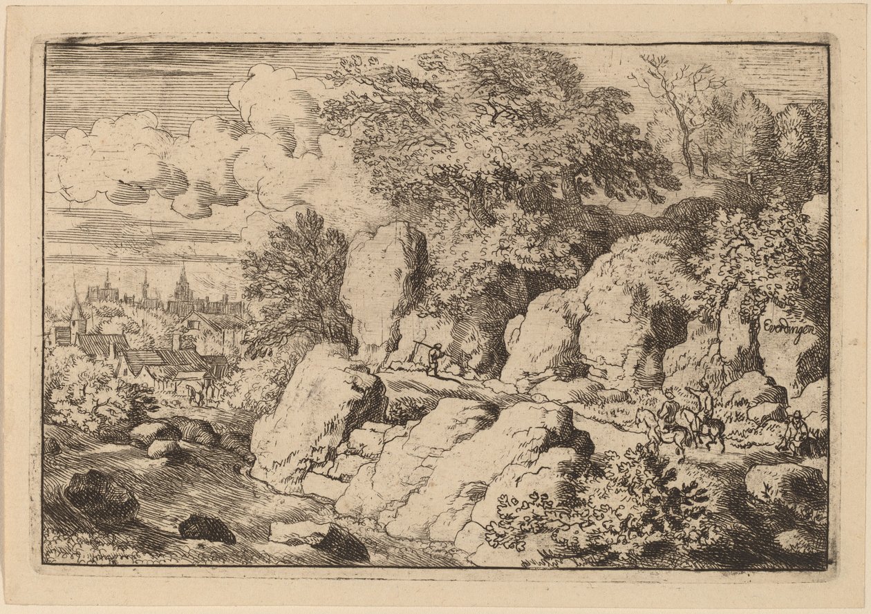 पथरीले रास्ते पर दो घुड़सवार, शायद c. 16451656. द्वारा एलर्ट वैन एवरडिंगन