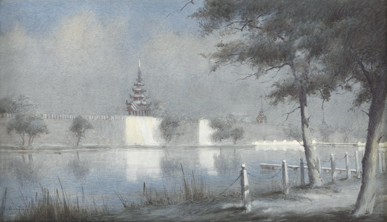 1924 में मूनलाइट द्वारा मांडले में Moat (कागज पर wc) द्वारा अल्मा क्लाउड बर्टन कुल्ल