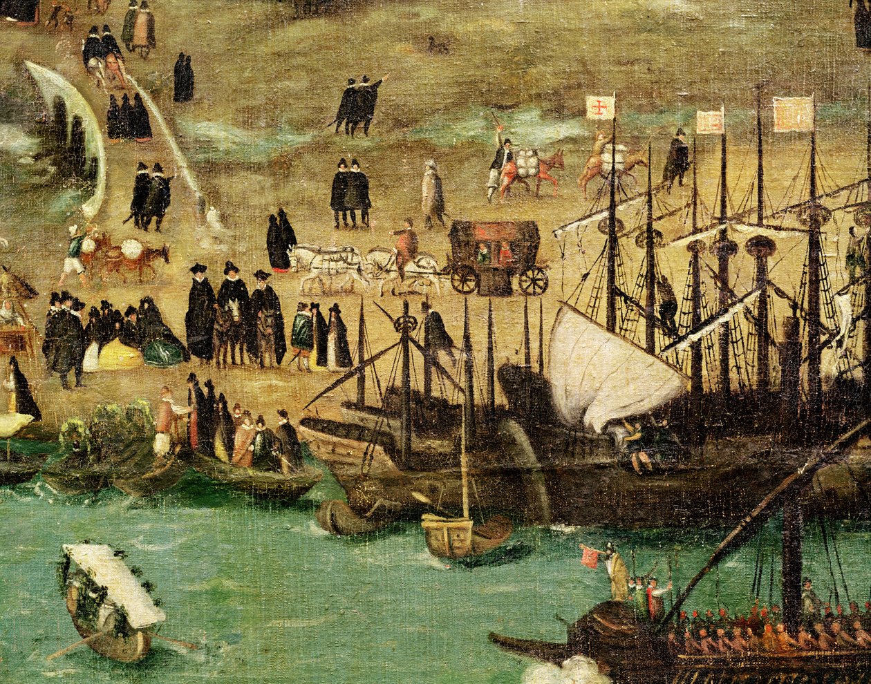 पोर्ट ऑफ़ सेविले, c.1590 (विस्तार) द्वारा अलोंसो सांचेज़ कोएलो