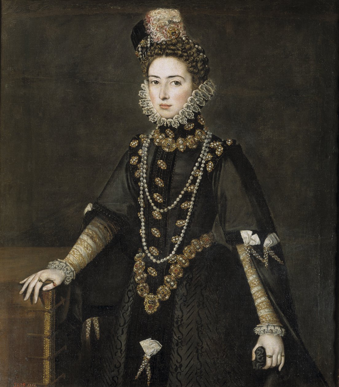 1567-1597, 1584-1585 स्पेन के इन्फेंटा कैथरीन मिशेल का पोर्ट्रेट द्वारा अलोंसो सांचेज़ कोएलो