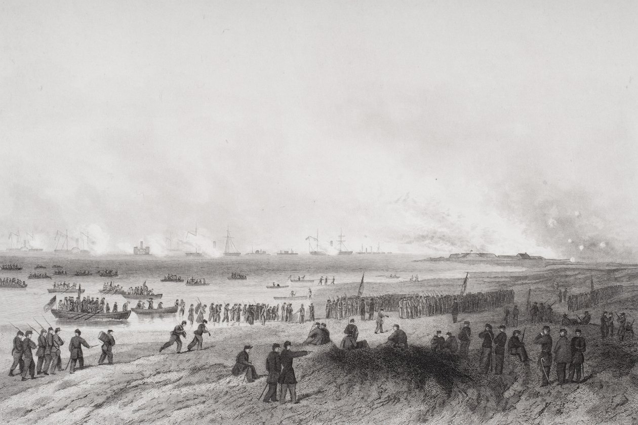 फोर्ट फिशर, उत्तरी कैरोलिना 1864 के बमबारी के दौरान सैनिकों को लैंडिंग द्वारा अलोंजो चैपल