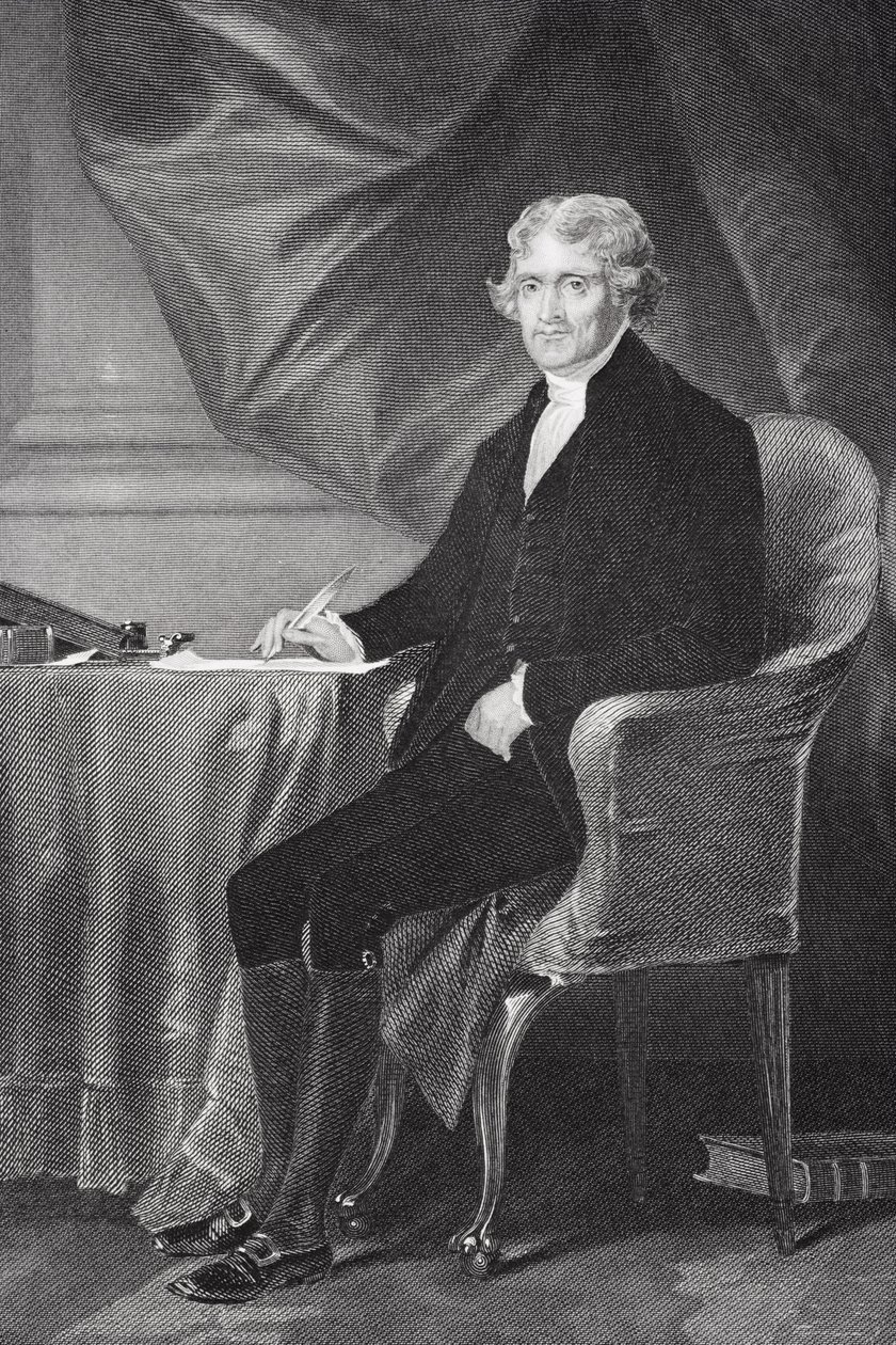 थॉमस जेफरसन का पोर्ट्रेट (1743-1826) (विस्तार के लिए 254738 देखें) द्वारा अलोंजो चैपल