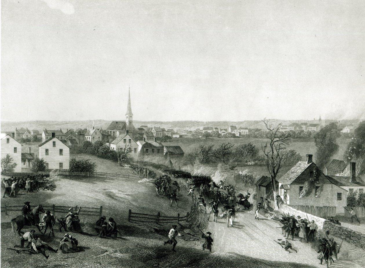 कॉनकॉर्ड से अंग्रेजों का रिट्रीट, अप्रैल 1775, जेम्स स्मिली द्वारा उकेरा गया द्वारा अलोंजो चैपल