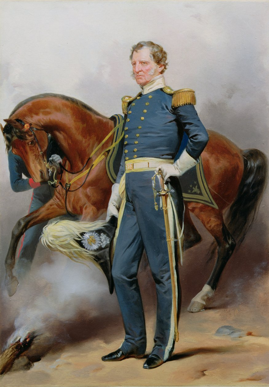 विनफील्ड स्कॉट (1786-1866), c.1850 (मिलबोर्ड पर तेल) द्वारा अलोंजो चैपल