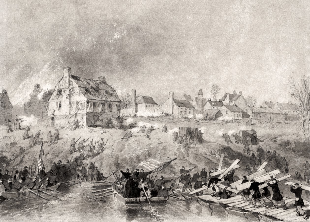 1860 के दशक में &39;यूनियन के लिए युद्ध का राष्ट्रीय इतिहास&39; से वर्जीनिया के फ्रेडरिक्सबर्ग पर हमला द्वारा अलोंजो चैपल