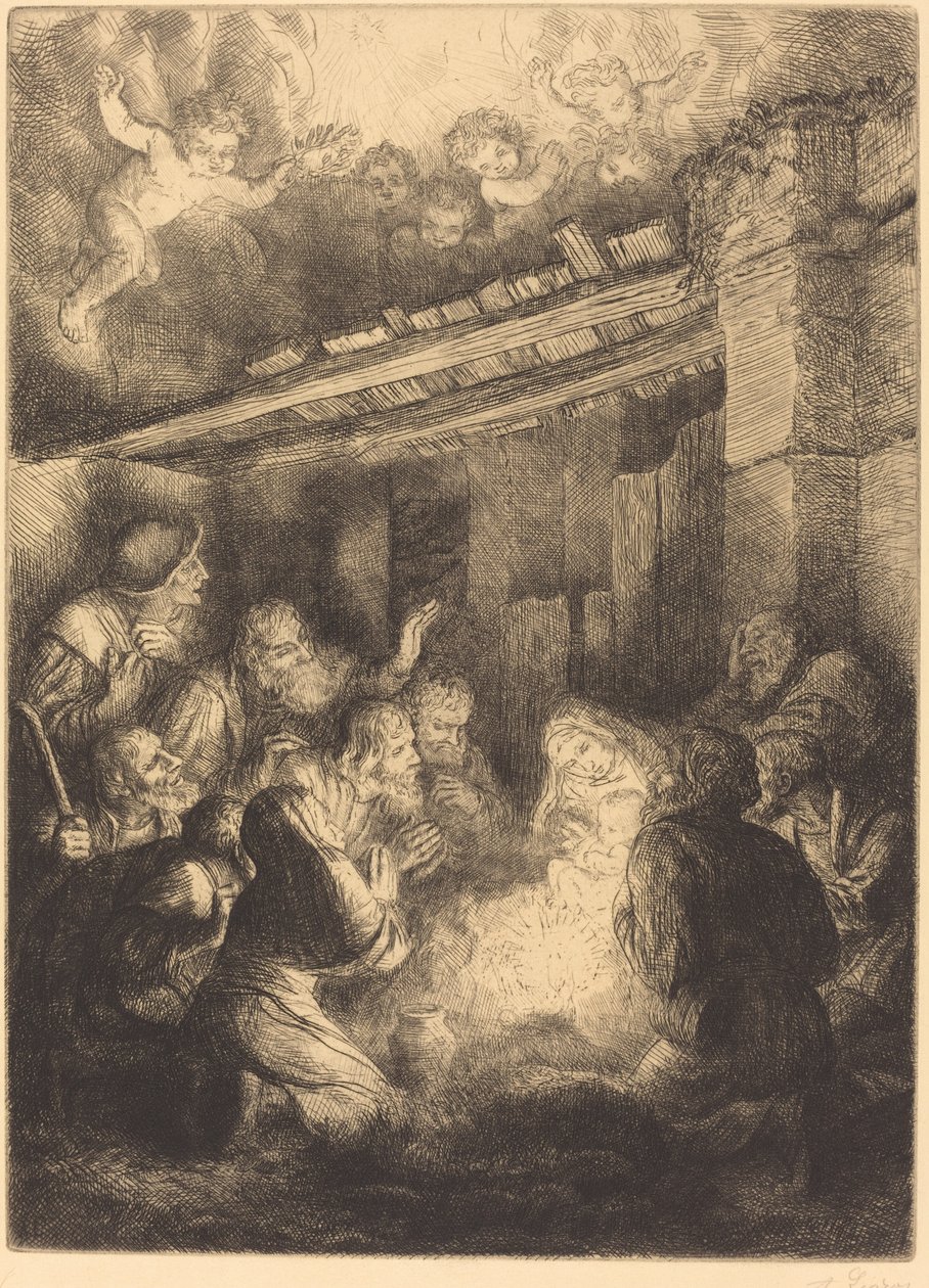 चरवाहों की आराधना L'adoration des bergers। द्वारा अल्फोंस लेग्रोस