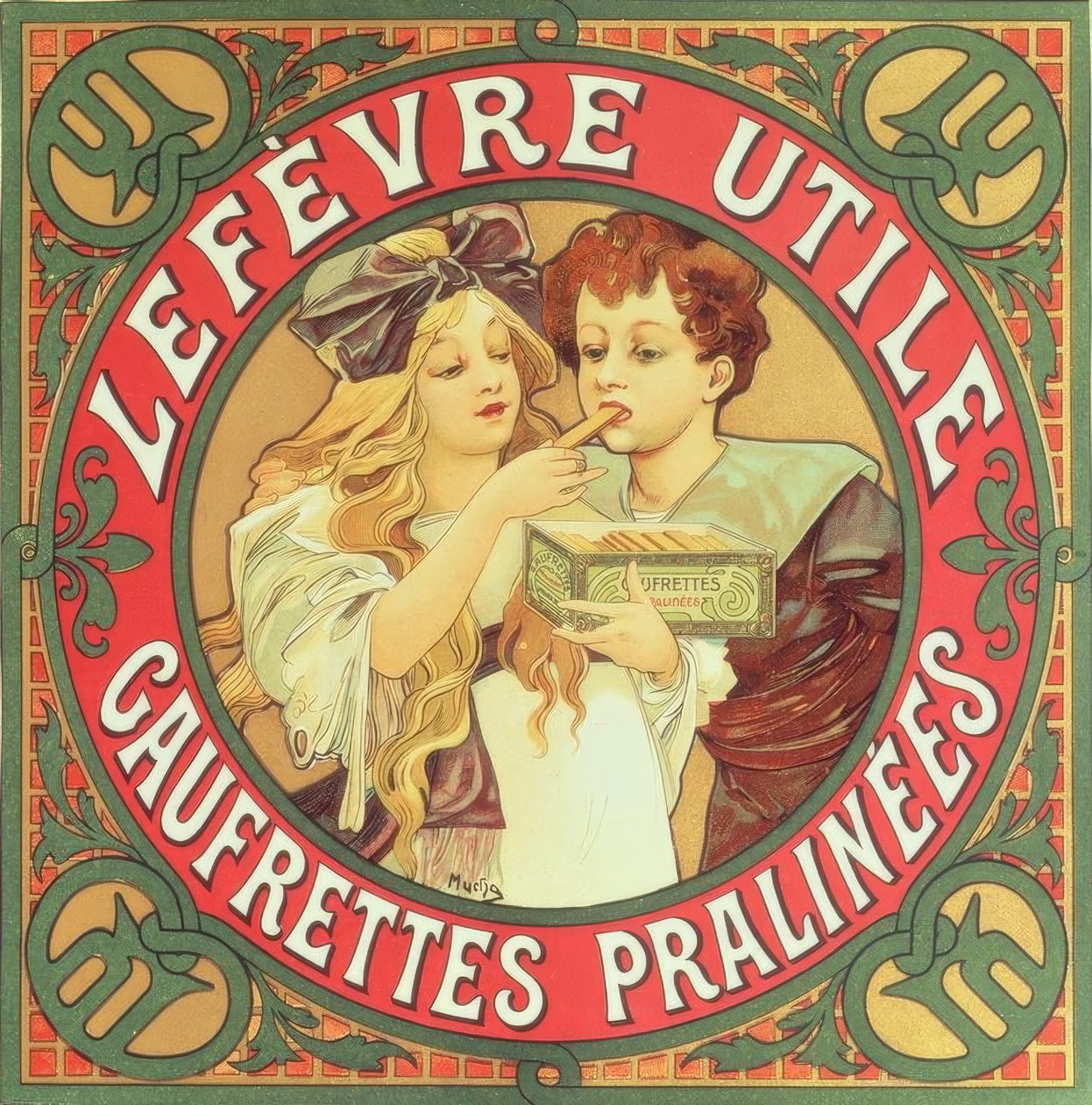 Lefèvre-Utile - Praline वेफर्स द्वारा अल्फोंस मुचा