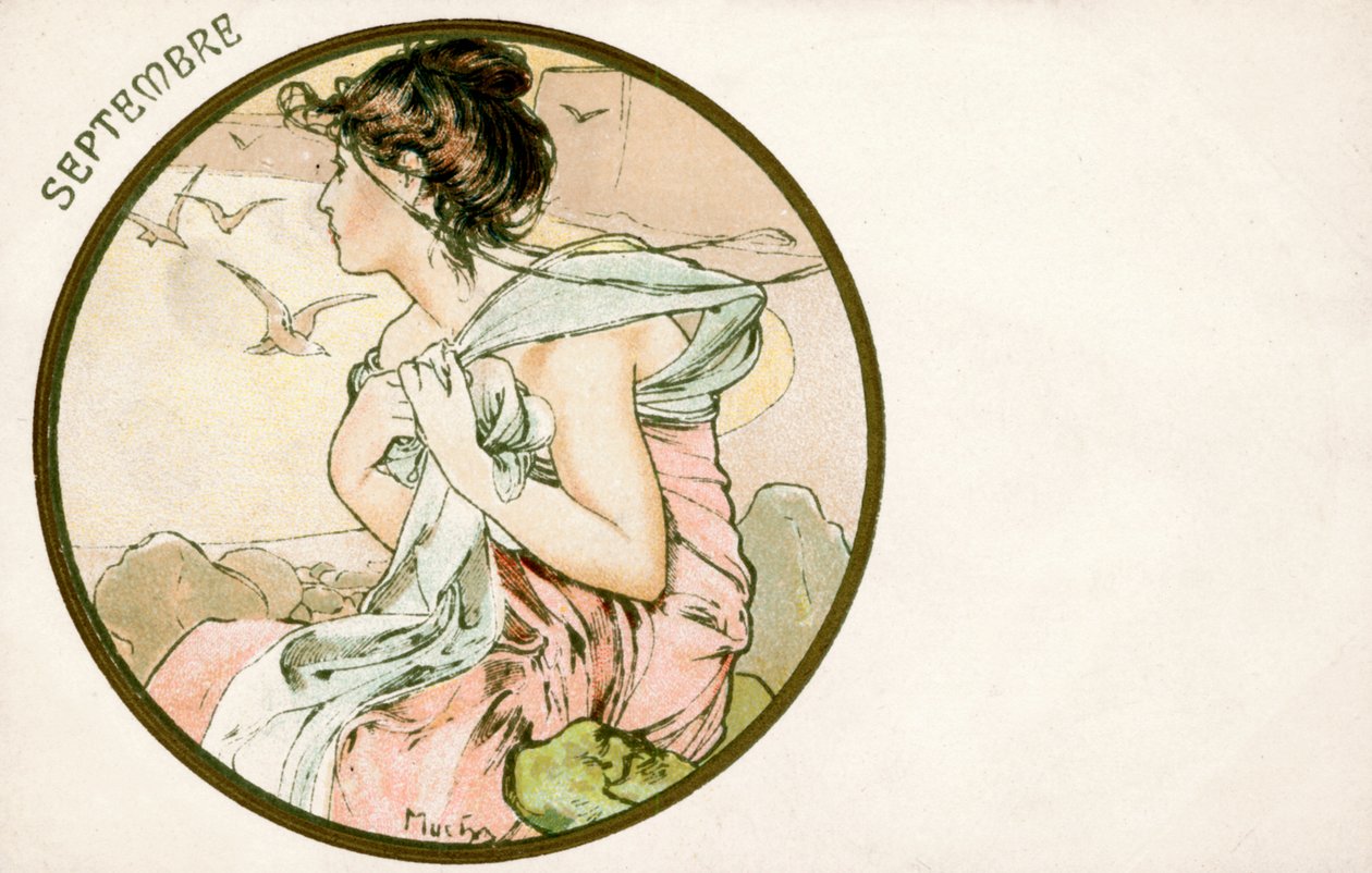'सितंबर', 1900 द्वारा अल्फोंस मुचा