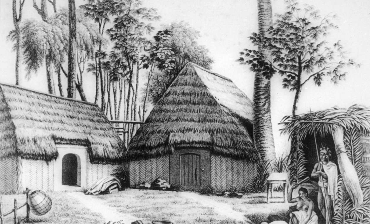 मुखिया का घर, कालीमोकू, 1819। द्वारा अल्फोंस पेलियन