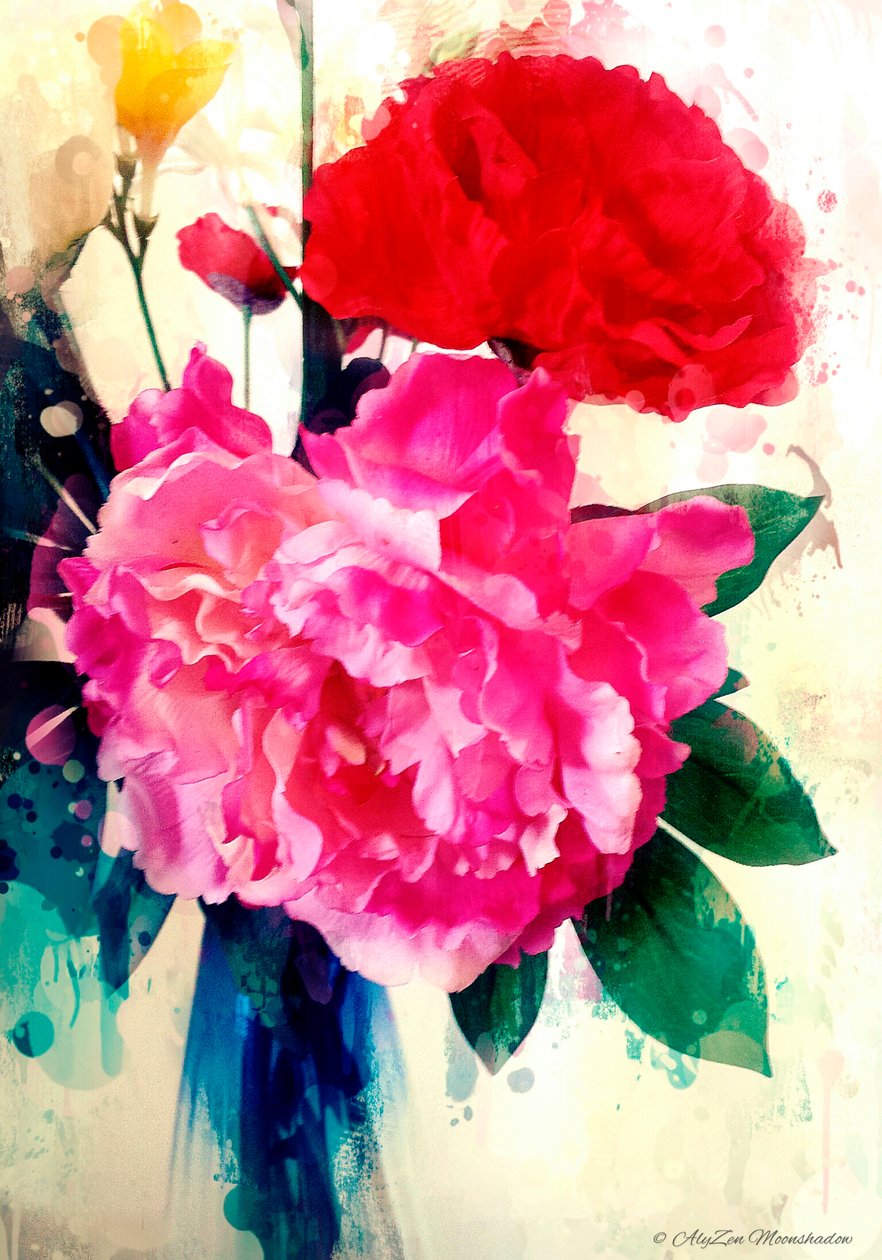 Peony और पोस्ता, 2014 (डिजिटल मिश्रित मीडिया फोनोग्राफी) द्वारा एलजेन मूनशैडो