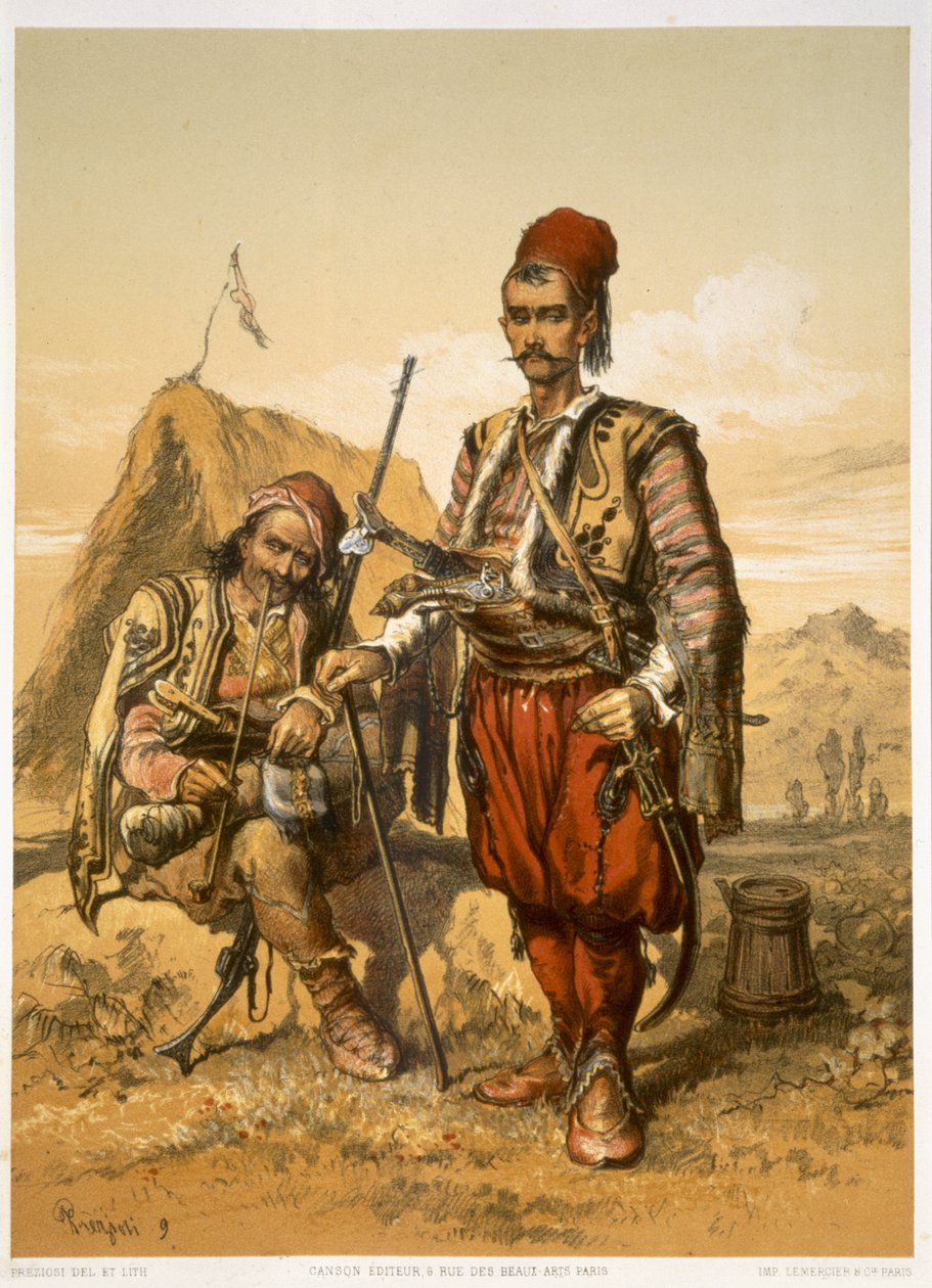 तुर्क सेना में तुर्की के फ़ुट सैनिक, पब। लेमरसीर द्वारा, c.1857 द्वारा अमादेओ प्रीज़ियोसिक