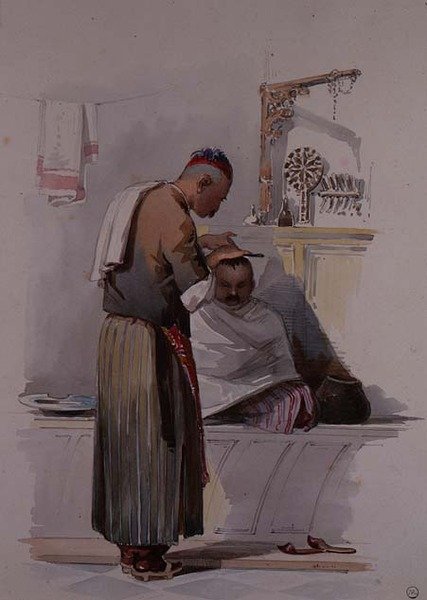 ए बार्बर, c.1855 द्वारा अमादेओ प्रीज़ियोसिक