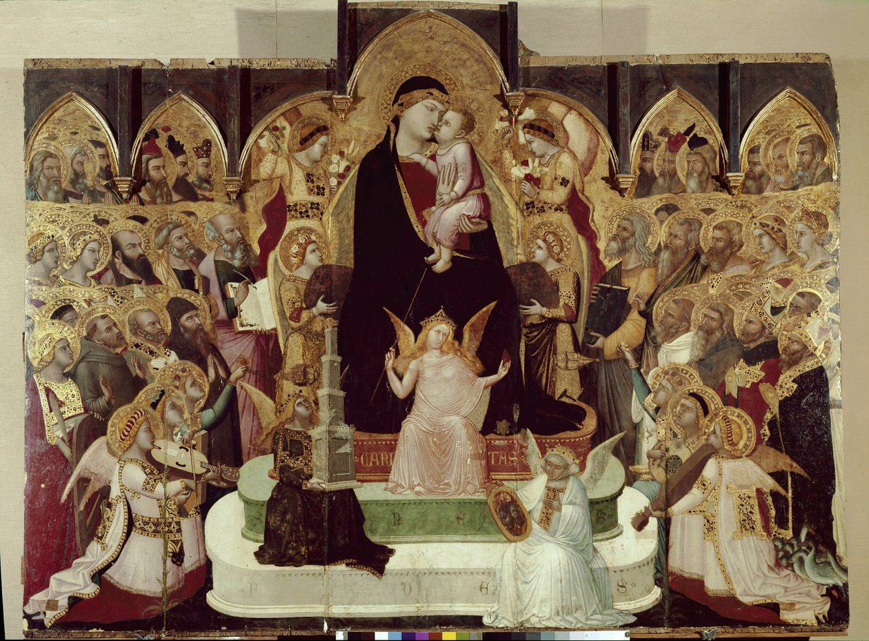 Maesta di Massa Marittima (महामहिम में वर्जिन) (पैनल पर तापमान और सोना, c.1335) द्वारा एम्ब्रोगियो लोरेंजेटी