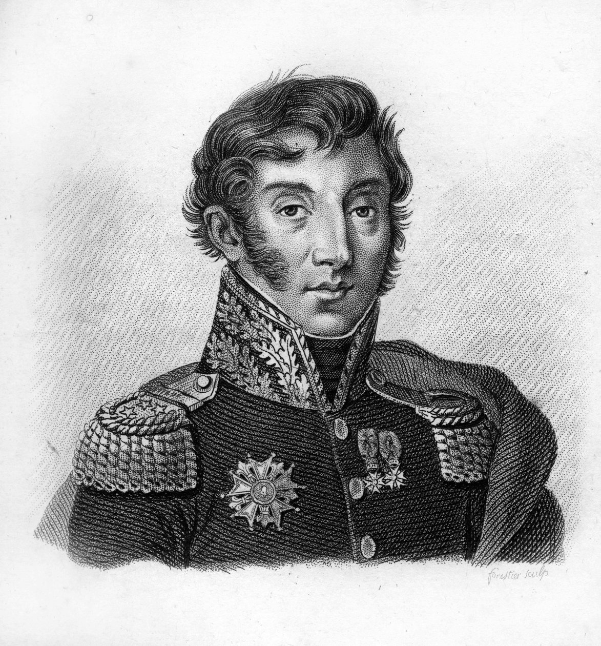 काउंट जीन मैक्सिमिलियन लैमार्क (1770-1832), फ्रांसीसी जनरल और राजनेता- "फ्रांसीसी की जीत और विजय के बाद फ्रांसीसी जनरलों के चित्र" में। 1818 में एम्ब्रोज़ टार्डियू द्वारा उकेरा गया। स्टेला संग्रह। द्वारा एम्ब्रोडि टार्डिउ